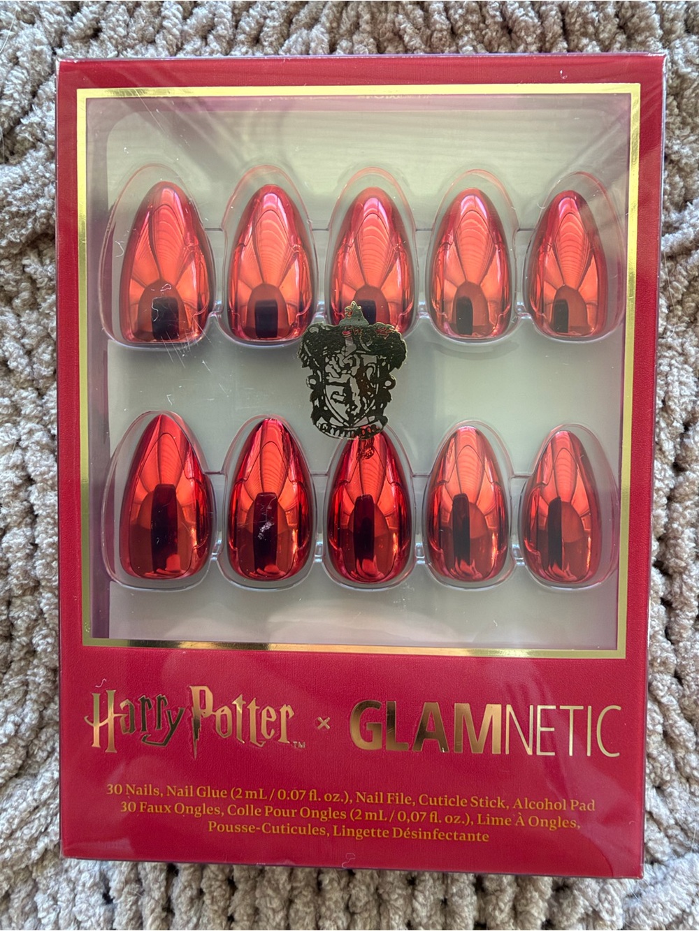 Glamnetic- Harry Potter- Godric Gryffindor Press On Nail Set - New